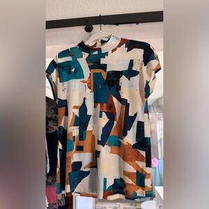 Calvin Klein Abstract Patterned Women’s High Neck Shirt